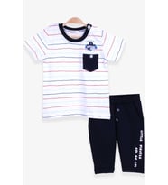 Breeze Erkek Bebek Kapri Pantolonlu Takım 6 Ay-2 Yaş, Ekru