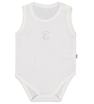 Civil Baby Ayıcık Baskılı 1-18 Ay Çıtçıtlı Badi - Ekru
