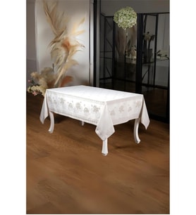 Nilüfer Lüx Jakar Kumaş Taş Masa Örtüsü Dikdörtgen 160x220 Cm - 1088 (Standart)