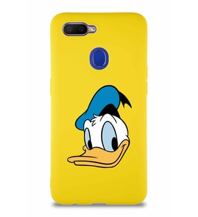 Oppo A5S Soft Premier Kapak Donald Duck-B Tasarımlı Silikon Kılıf - Sarı (Şeffaf)