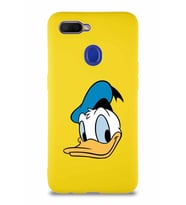 Oppo A5S Soft Premier Kapak Donald Duck-B Tasarımlı Silikon Kılıf - Sarı (Şeffaf)