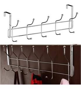 12'Li Kapı Arkası Metal Askı,Amerikan Kapı Arkası Askılık,Banyo,Mutfak,Yatak Odası İçin Kapı Arkasına Takılan Krom Askı (1)
