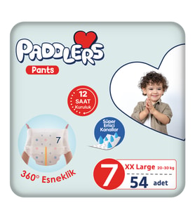 Paddlers Külot Bebek Bezi 7 Numara XX-Large 54 Adet (20-30 Kg) Ekstra Fırsat Paketi