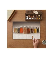 Baharat Şişeleri - Renkli Baharatlar Tasarımı 240 parça Ahşap Puzzle Ahşap Kutuda MP01719
