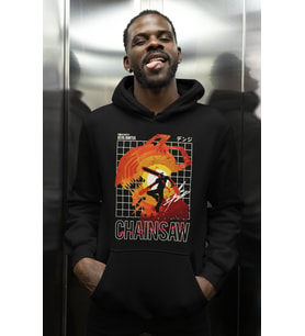 Devil Hunter Chainsaw Man Baskılı Unisex Oversize Anime Karakter Hoodie