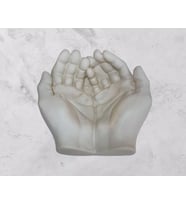 Avuç İçi El Sanatı Dekoratif Tabak 15x15 Cm Bej