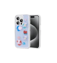 Apple iPhone 15 Pro Max Uyumlu Kılıf Kabartma Figürlü Parlak Zore Minimini Silikon Kapak (Mor)