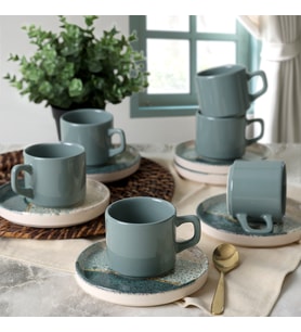 Keramika Colored Çay Takımı 12 Parça 6 Kişilik 19781