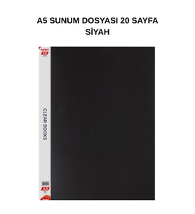 A5 Sunum Dosyası 20 Yaprak Siyah