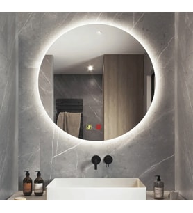 60 cm (çap) Buğu Çözücülü Dokunmatik Işıklı Ledli Yuvarlak Banyo Aynası