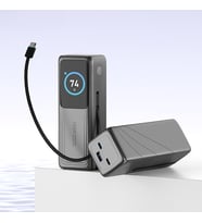 140W Süper Hızlı Şarj 30000mAh Powerbank – Type-C Dahili Kablo – 3 Çıkışlı, LED Ekran, Laptop Uyumlu