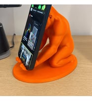 3D Baskı Goril Telefon Tutucu - Kaslı Goril Masaüstü Telefon Standı-Turuncu