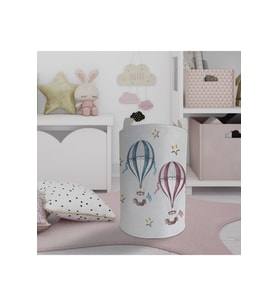 MEKTA HOME BEBEK VE ÇOCUK ODASI Uçan Balon ve Yıldızlar Desenli Oyuncak Sepeti