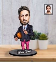 Kişiye Özel Sporcu Karikatürlü İki Katmanlı Ahşap Biblo Bay-12