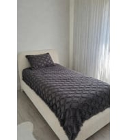 Vesya 2 Parça Tek Kişilik Pike Takımı Antrasit