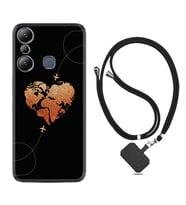 Infınix Hot 20i Kılıf Silikon Boyun Askılı İpli Desenli Silikon Plane Heart 1721
