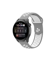 Mey İthalat® Watch 20Mm Spor Delikli Kordon - Gri-Beyaz