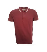 Rey Polo Erkek Basic Polo Yaka Kısa Kol T-shirt R01201 - Kahverengi - M (Bordo)