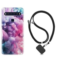 TCL 10L 10 Plus 10SE 20E 20SE 30 L7 Kılıf Boyun Askılı Silikon Pink Cloud 1305