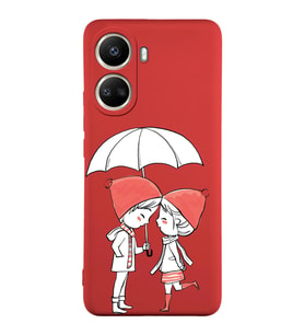 Vivo Y16 Uyumlu Lansman Kılıf Aşk Tasarımlı İçi Kadife Kapak-Kırmızı (Şeffaf)