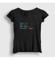 Presmono Kadın Siyah Select From Closet Developer Yazılımcı T-Shirt 338793tt