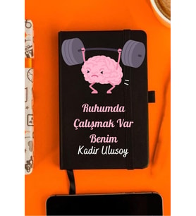 Kişiye Özel Ruhumda Çalışmak Var Benim Tasarımlı Deri Not Defteri