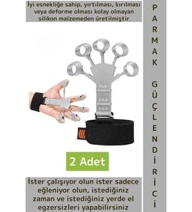 Premium Antrenman Kas El Bilek Kol Parmak Geliştirme Güçlendirme Esnek Silikon Direnç Lastiği 2 Adet (Gri)