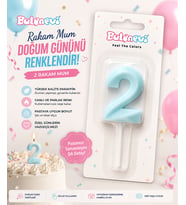 2 Yaş Pasta Mumu İlk Yaş Doğum Günü Rakam Mum Kız & Erkek Doğum Günü Pasta Süsü