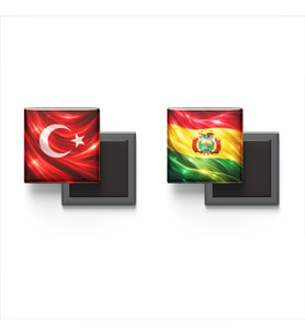 Buzdolap Magnetleri - Bolivya Bayrağı ve Türk Bayrağı - 2'li Set Magneti
