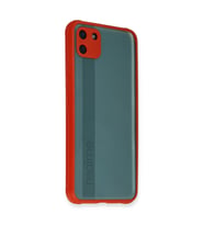 Realme C11 Kılıf Miami Şeffaf Silikon - Kırmızı