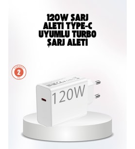 120W Güçlü Hızlı Şarj Adaptörü ve Type-C Kablo Seti – Güvenli Şarj Teknolojisi