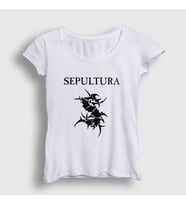 Presmono Kadın Beyaz Logo Sepultura T-Shirt 173059tt (Beyaz)