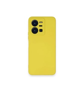 Newface Vivo Y35 Kılıf Nano içi Kadife Silikon - Sarı