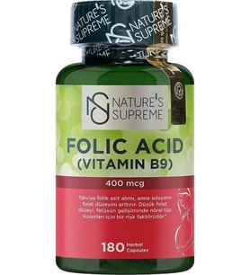  Natures Supreme Folic Acid 400 Mcg 180 Kapsül