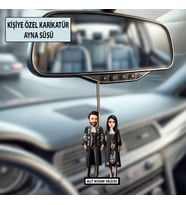 Sevgiliye Özel Karikatür Hukuk Mezun Temalı Ayna Süsü – Sevgililer Günü Hediyesi Araç İçi Süs