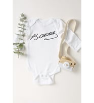 Unisex Bebek Beyaz Atatürk İmza Çıtçıtlı Body