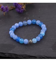 Mavi Akik Doğal Taşlı Unisex Bileklik