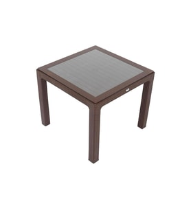 Mandella 90x90 Elit Rattan Masa (Camlı) KAHVERENGİ
