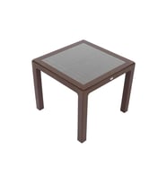 Mandella 90x90 Elit Rattan Masa (Camlı) KAHVERENGİ
