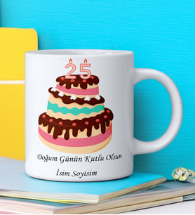 DOĞUM GÜNÜN KUTLU OLSUN Tasarımlı İsim Soyisim Yazılı Kişiye Özel Kupa Bardak