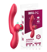 PRIME TOYS Anna Şarjlı 2 in 1 Klitoris G Nokta Uyarıcı Titreşimli Çırpma Hareketli Kavisli Vibratör