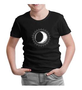 Full Sun Half Moon Siyah Çocuk Tshirt