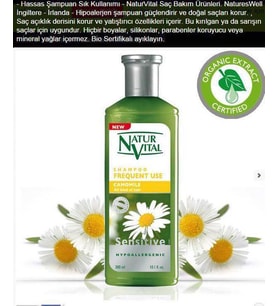 Natur Vital Sensetive Organik Şampuan Papatya 300 ml Camomile