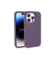 Apple iPhone 14 Pro Uyumlu Kılıf M-safe Şarj Özellikli Sıvı Teknolojili Silinebilir Sert Zore Kivi Kapak (Koyu Mor)