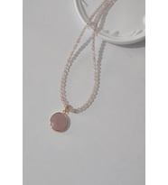 SERTİFİKALI 4 MM PEMBE KUVARS DOĞALTAŞ KOLYE