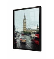 Tablosan Londra Saat Kulesi Çerçeveli Cam Tablo