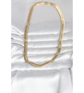 14K Gold Renk Kalın Yassı Yılan Zincir 45 cm Kadın Kolye (CM) (Standart)