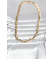 14K Gold Renk Kalın Yassı Yılan Zincir 45 cm Kadın Kolye (CM) (Standart)