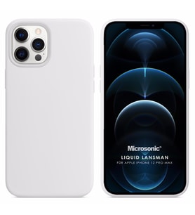 Microsonic Apple iPhone 12 Pro Max Kılıf Liquid Lansman Silikon Beyaz