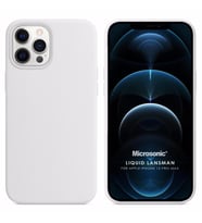 Microsonic Apple iPhone 12 Pro Max Kılıf Liquid Lansman Silikon Beyaz